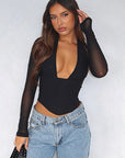 Autumn Fashion Deep V Neck Two-Piece Set