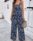 Summer Slimming Strap Jumpsuit with Floral Print