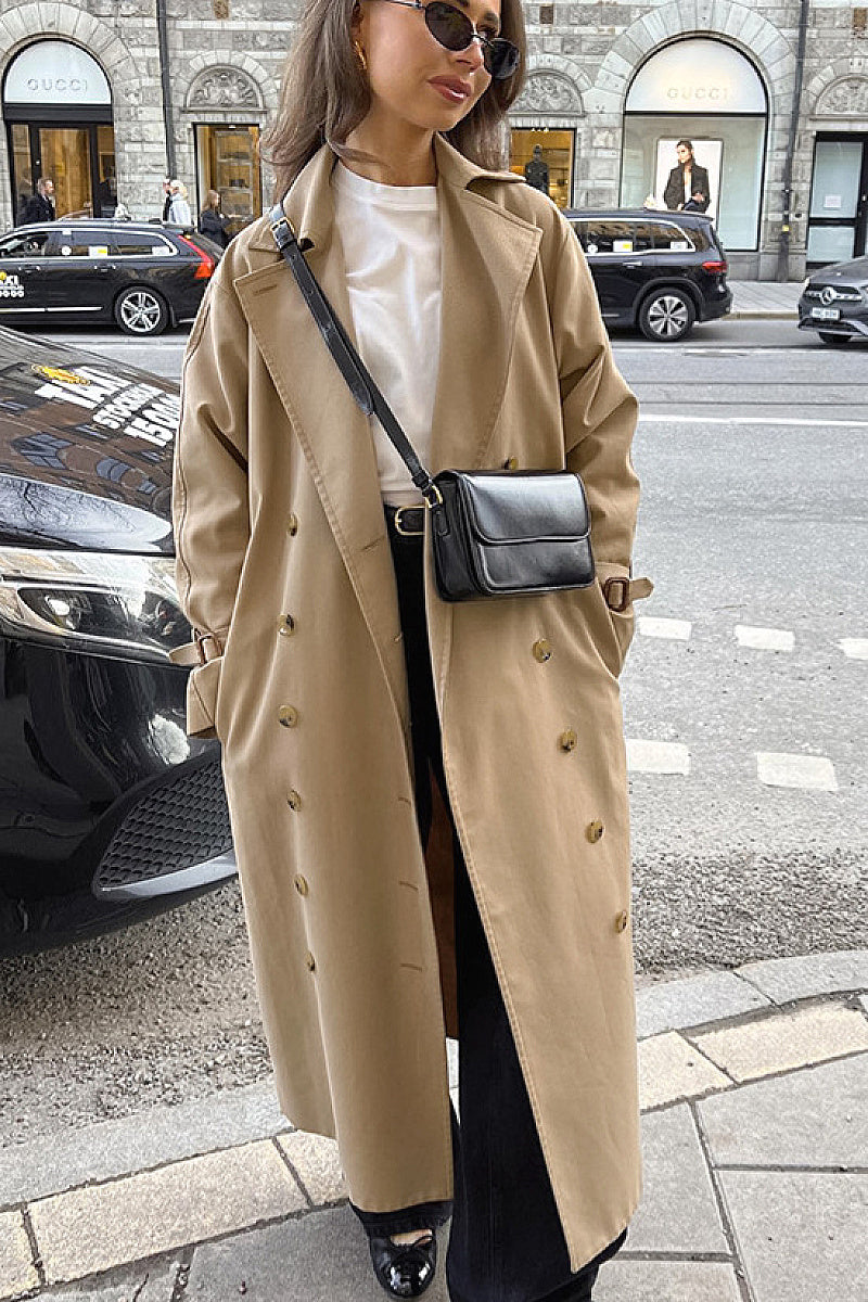 Stylish Loose Fit Long Trench Coat for Women