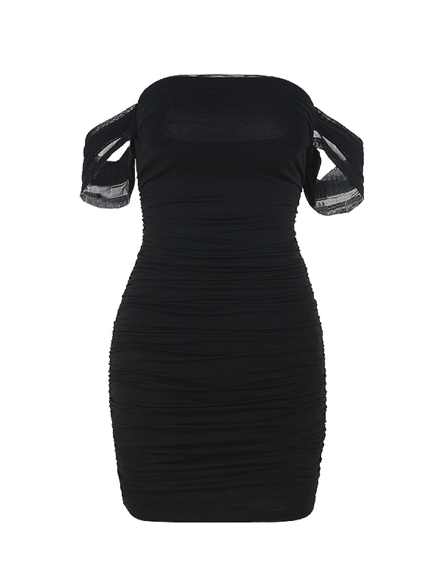 Elegant Off-Shoulder Dress with Ruffles
