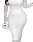 Summer Sexy Lace Long Sleeve Dress