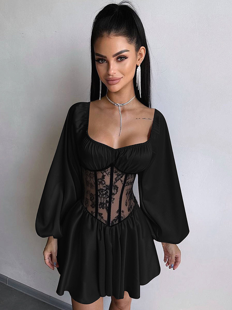 Elegant Satin One-Shoulder Mini Dress