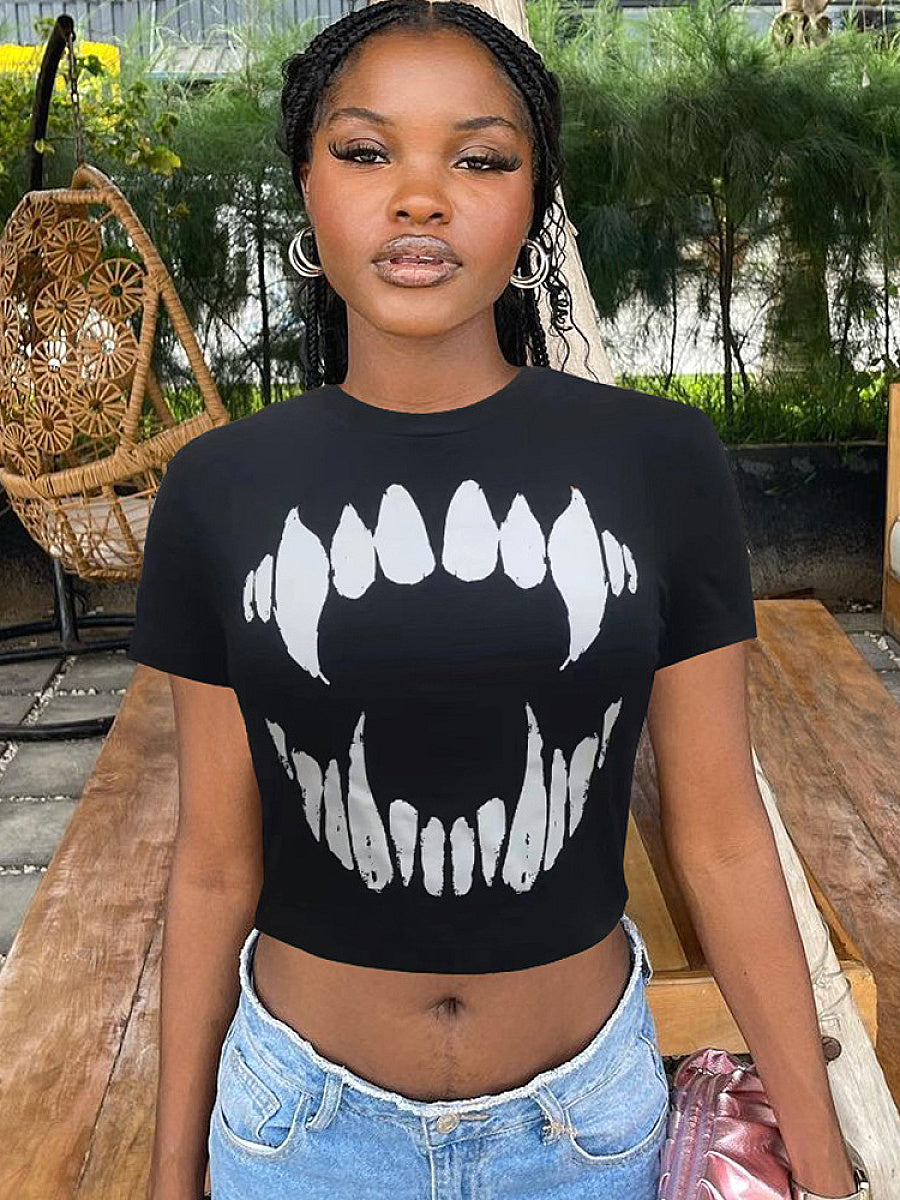 Trendy Women's Short Sleeve Crop Top