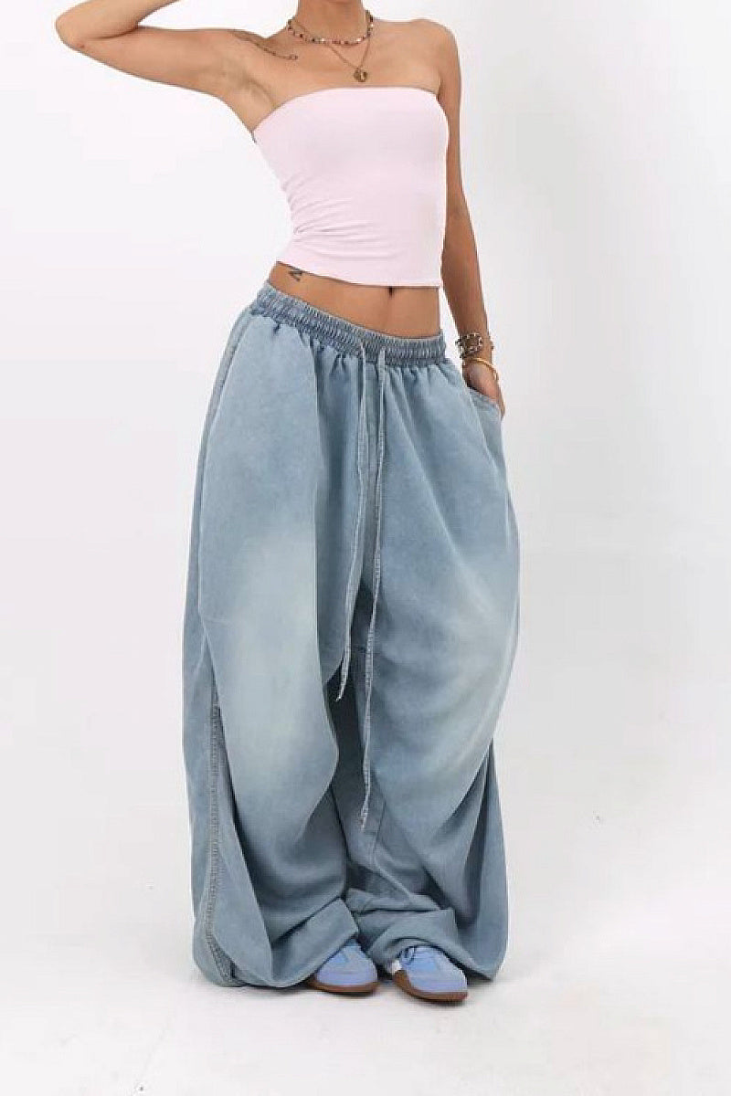 Trendy Street Style Loose Wide Leg Jeans