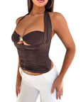 Fashionable Halter Top with Metal Ring