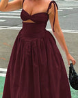 Summer Beach Vacation Hollow Waist Dress