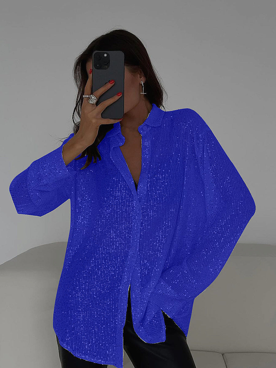 2026 New European and American Sequin Shirt