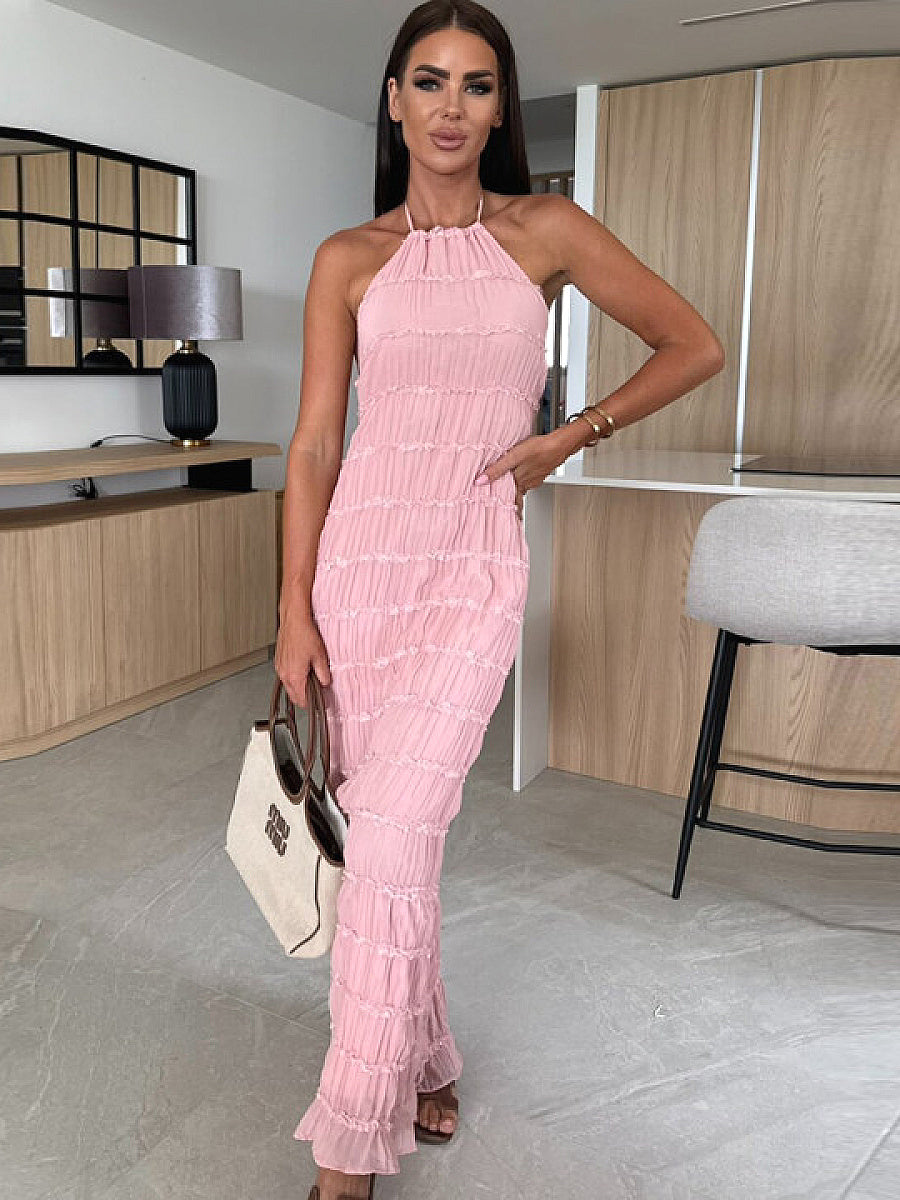 New Women's Backless Ruffled Dress