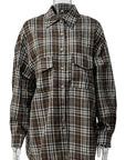 Vintage Plaid Long Sleeve Shirt for Women