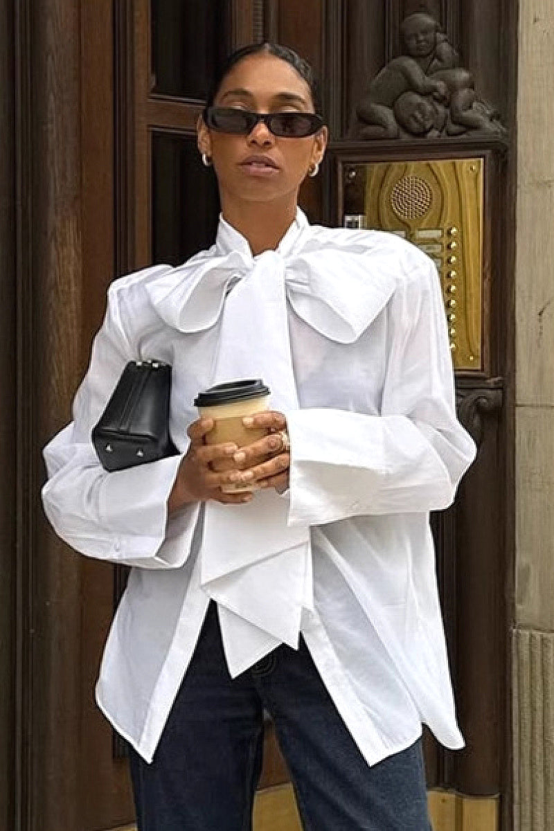 Elegant Bow Tie Shirt for Women