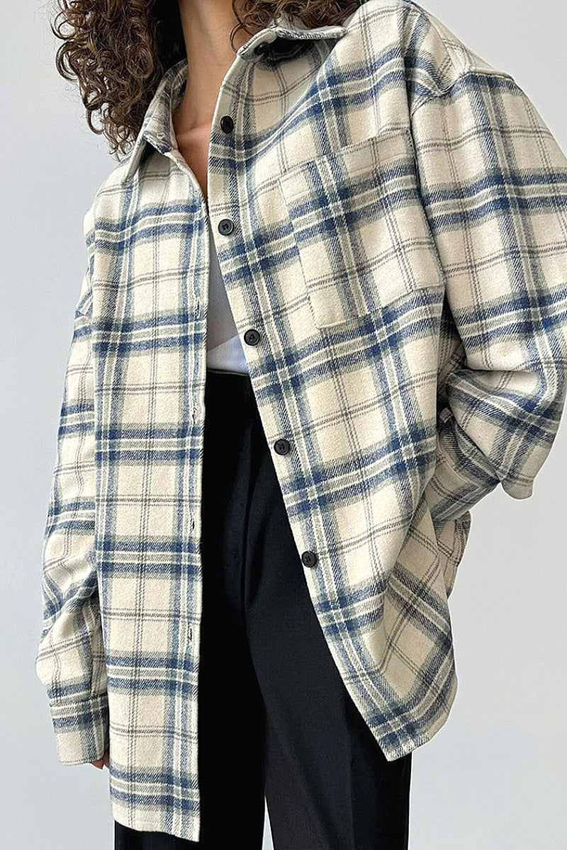 Retro Plaid Stylish Shirt for Women