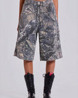 Retro Street Style Camouflage Print Loose Jeans