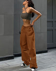 Casual Drawstring Waist Cargo Pants for Women