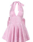 Elegant Spring Halter Neck Floral Dress