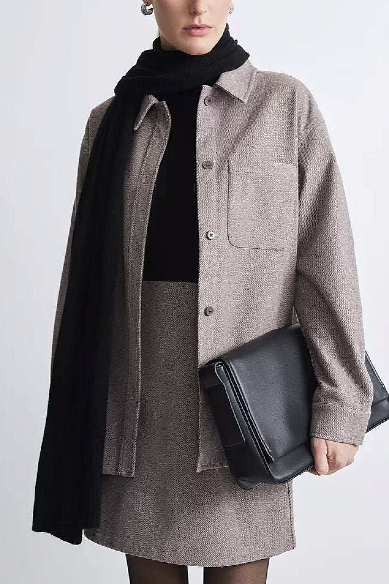 Elegant Two-Piece Set with Cardigan and Skirt