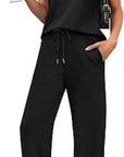 Casual Loose Fit Pocket T-Shirt and Pants Set