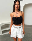 Cropped Bowknot Lace Camisole Top for Women