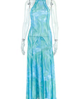 Elegant A-Line Dress with Abstract Print