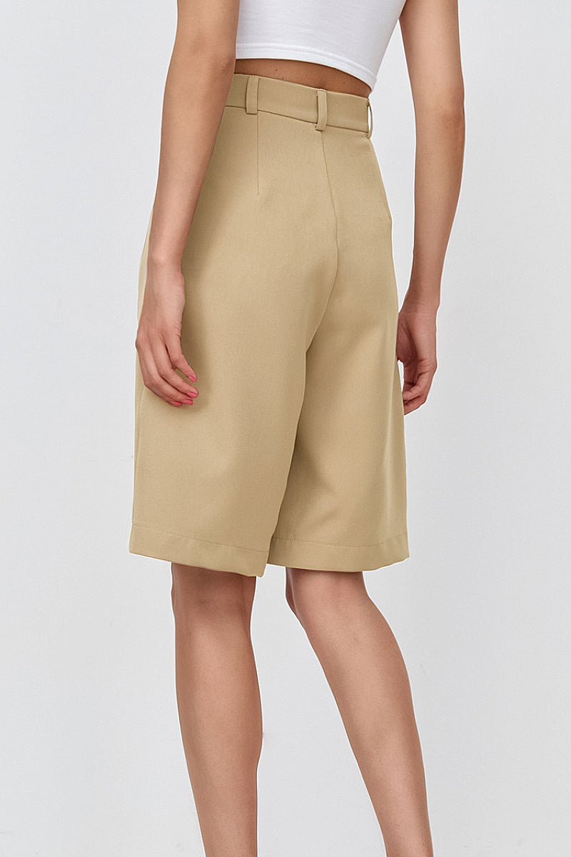 High-Waisted Casual Bermuda Shorts for Women