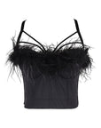 Chic Feather Strapless Top for Women