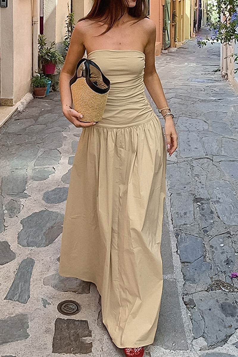 Chic Strapless A-Line Dress for Women