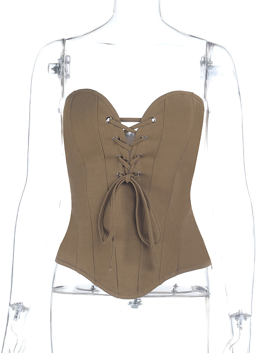Chic Strapless Waist Tie Top for Women