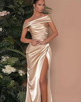 Elegant Off-Shoulder Split Maxi Dress