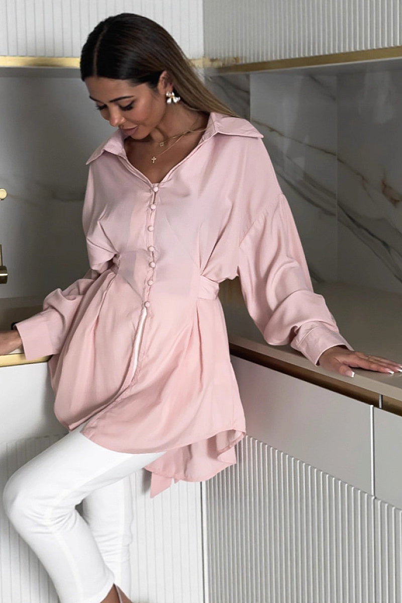 SHEIN Autumn Long Sleeve V-Neck Button Shirt