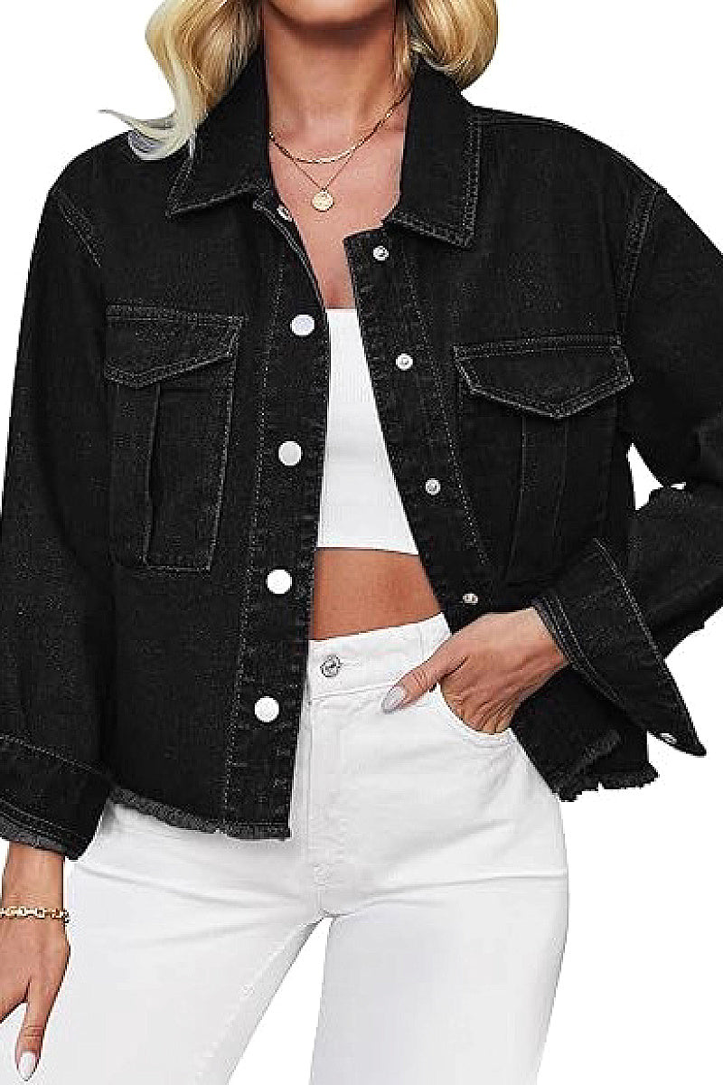 Fashionable Wash Denim Jacket for Women