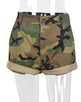 Summer Casual Camouflage Zipper Shorts for Women