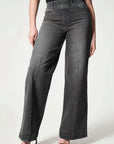 High Waist Wide Leg Stretch Denim Pants for Women