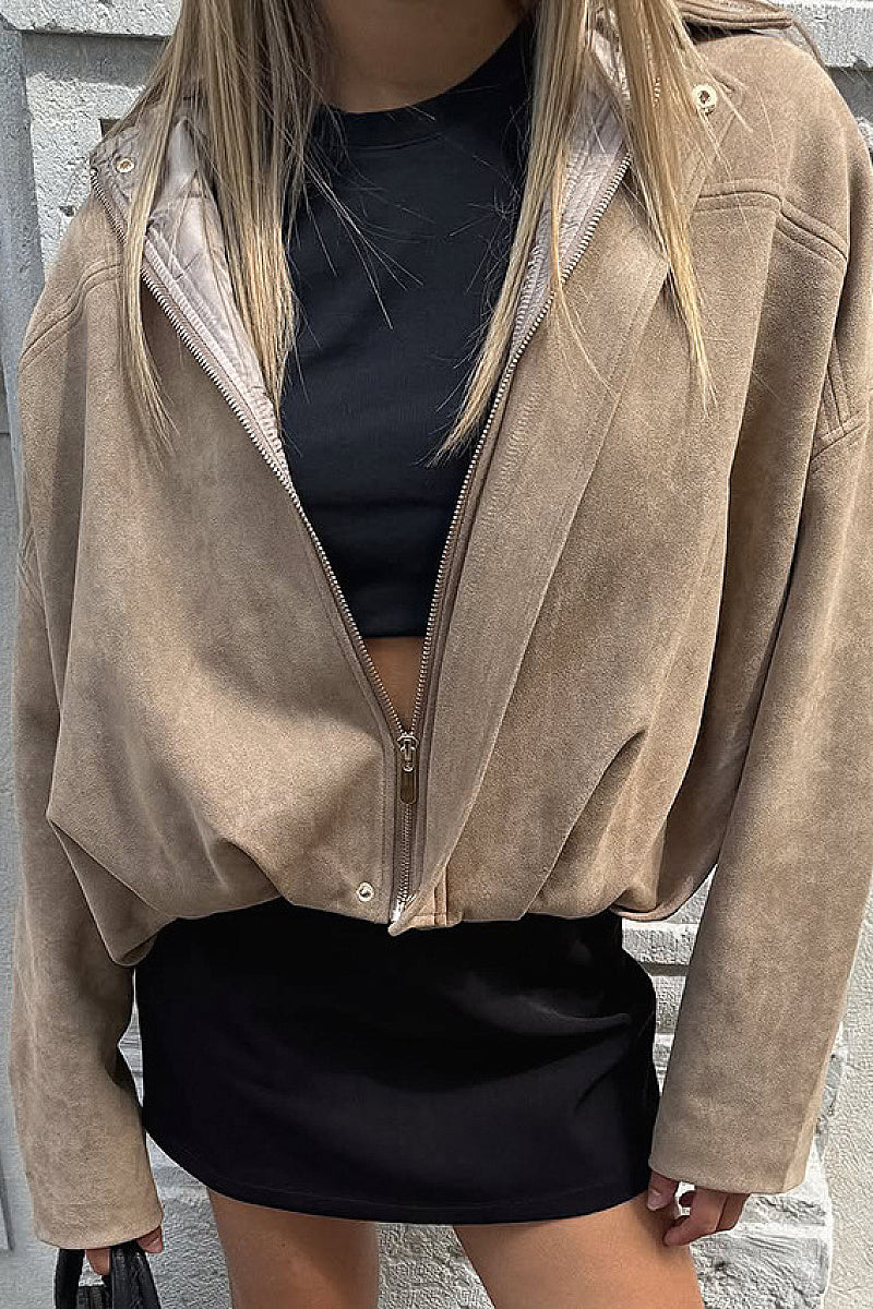 Retro Design Suede Jacket for Women