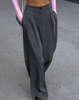 Loose Striped High Waist Wide Leg Pants