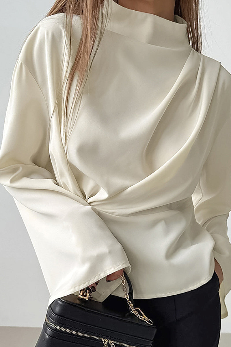 Chic French Chiffon Split Women's Shirt
