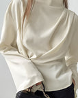 Chic French Chiffon Split Women's Shirt