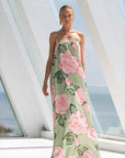 Elegant Strapless A-Line Dress with Back Cutout