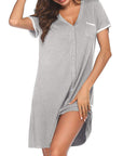 2024 Women's V-Neck Short Sleeve Color Block Dress