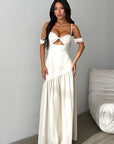 Elegant Off-Shoulder Spliced Dress