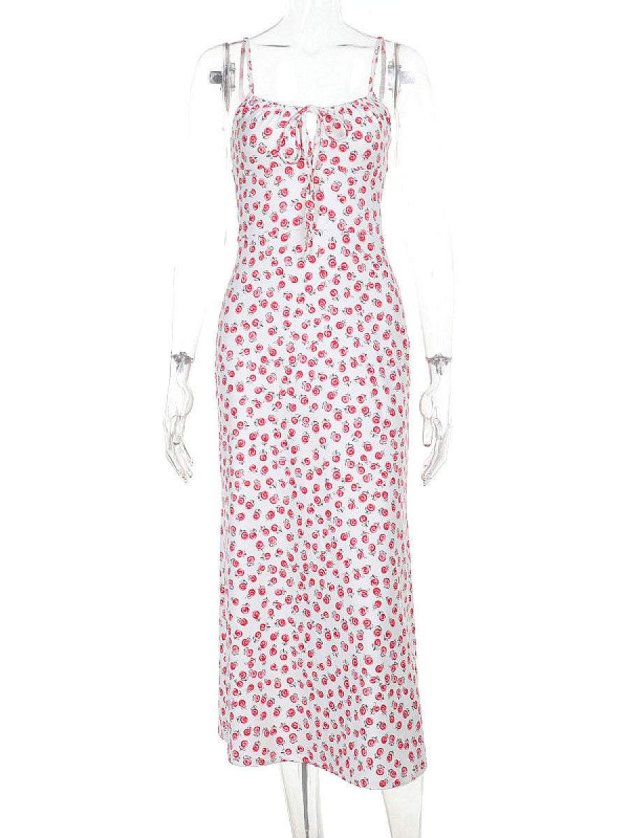 Polka Dot Floral Print Summer Dress