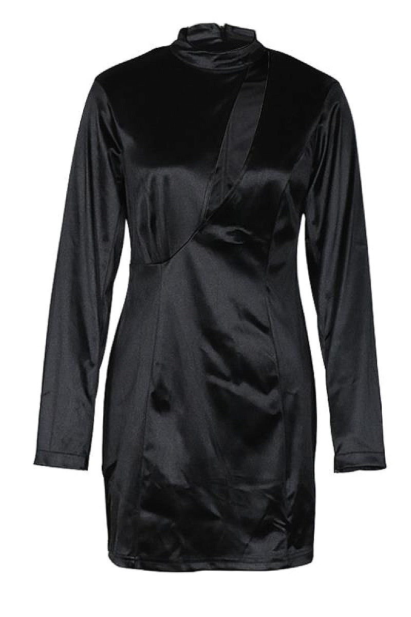 Solid Color Long Sleeve Bodycon Dress