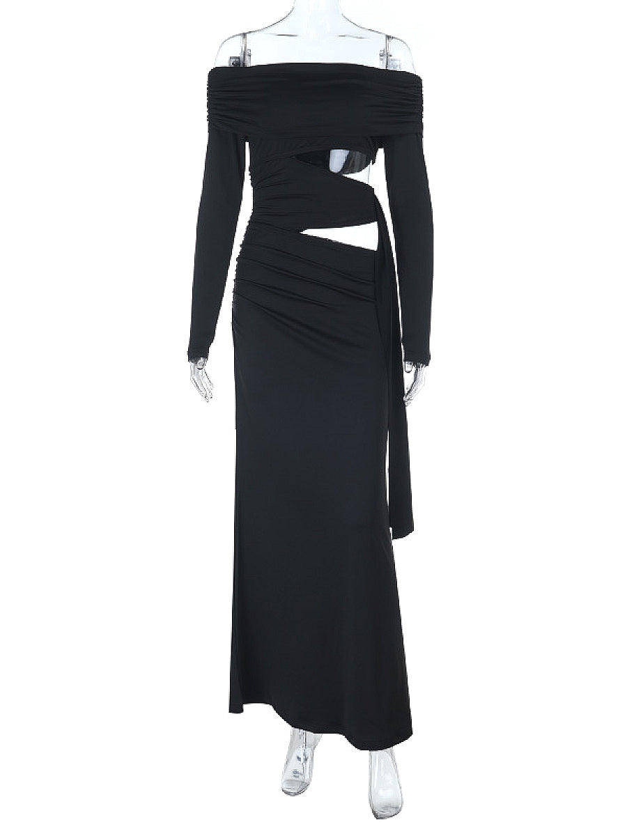 Chic Long Sleeve Sheath Dress with Sheer Details