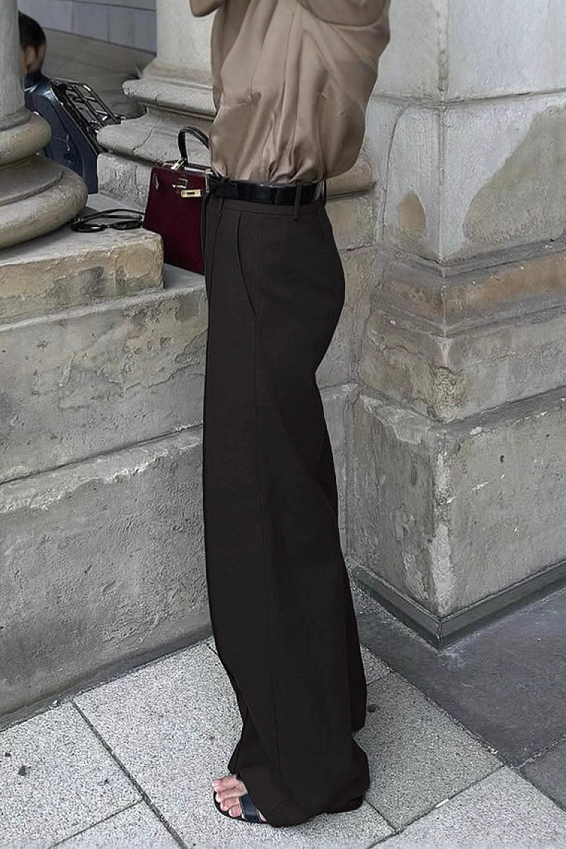 Ébène Black Wide-Leg Suit Trousers