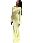 Elegant Backless Long Sleeve Dress