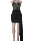 French Style Sexy Lace Strapless Mini Dress