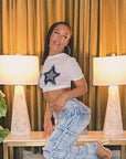 Trendy Summer Star Print Cropped T-Shirt