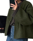 Fashionable V-Neck Woolen Cardigan for Women