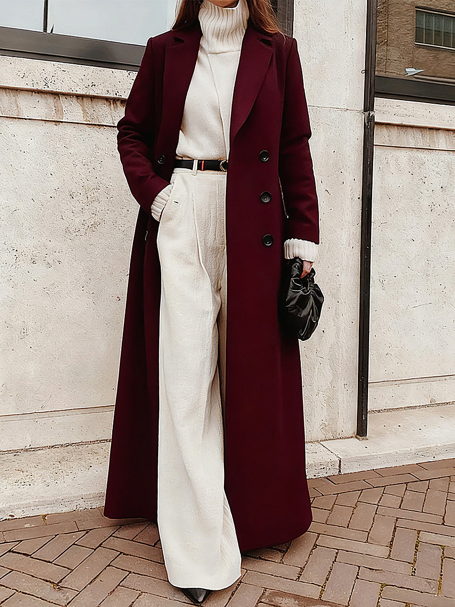2026 Autumn Winter Women's Long Solid Color Coat
