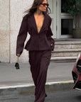 Casual Waist-Defined Suit Set for Women