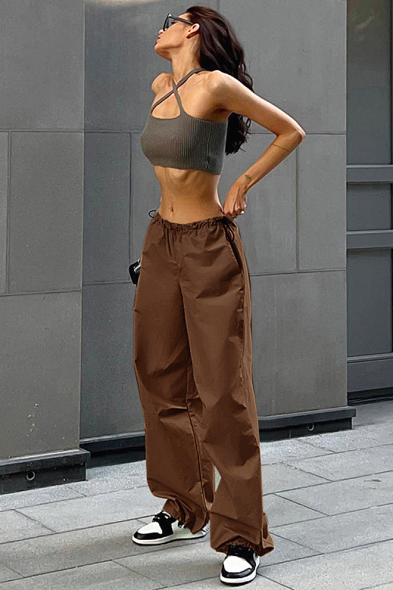 Casual Drawstring Waist Cargo Pants for Women