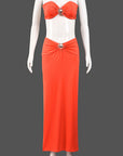 Sexy Hollow Out Metal Decor Cropped Dress Set